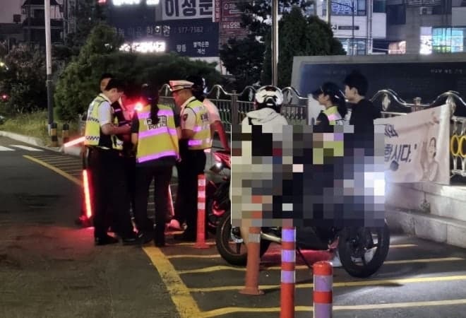 천안·아산 광복절 폭주족 특별단속…위법행위 186건 적발