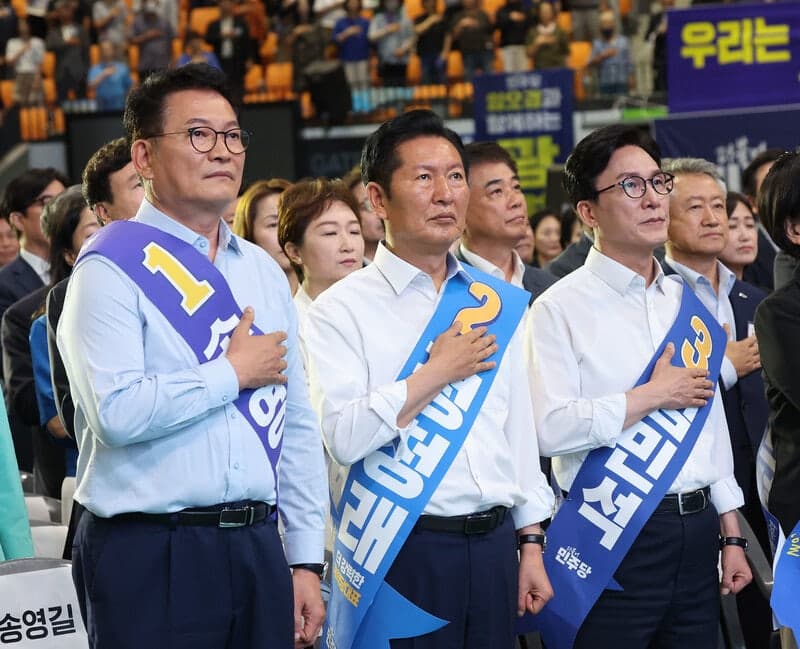 민주당 당권 주자들, 경기서 막판 당심 잡기…성장·개혁·평화 격돌