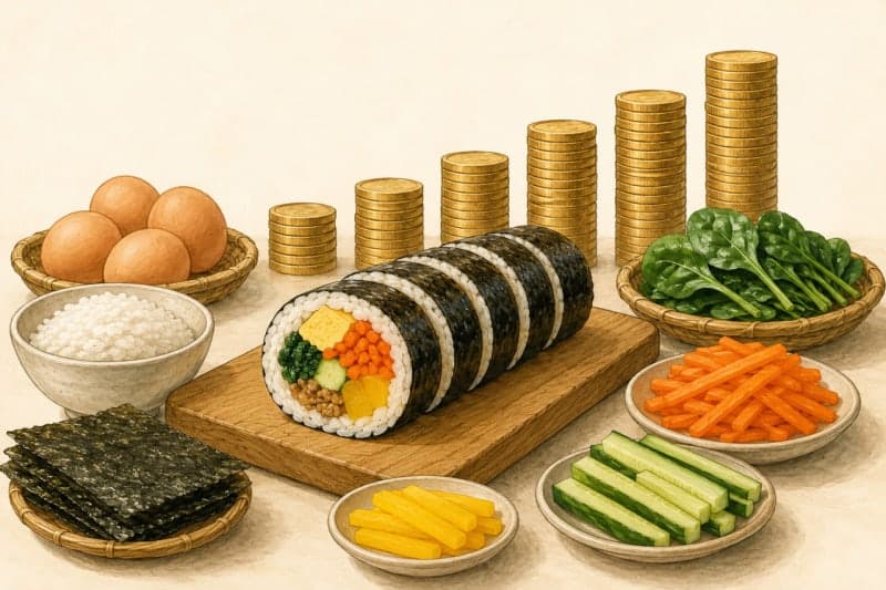 쌀·계란값 급등에 김밥 한 줄 4000원 육박…5년 새 40% 폭등