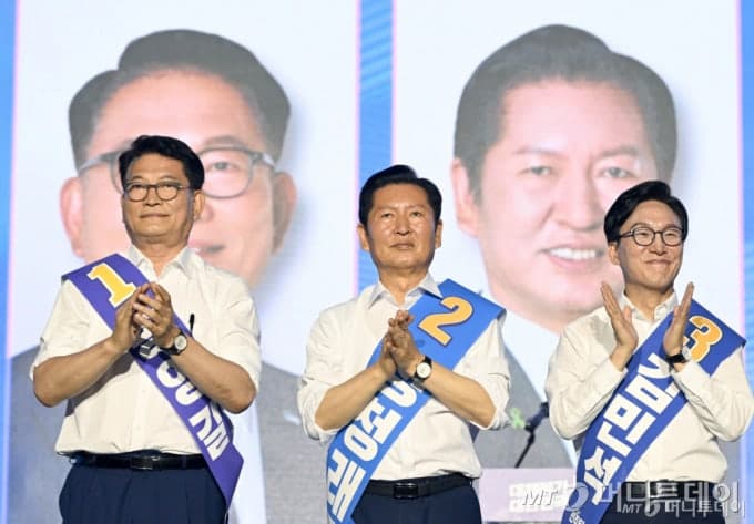 민주당 당권 주자 3인, 대전서 마지막 정견발표…황금시대·개혁·새 부대 강조