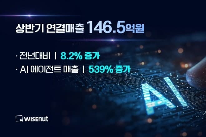 와이즈넛, 상반기 매출 146.5억 달성…AI 에이전트 사업 급성장