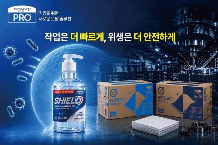 깨끗한나라, 산업용 와이퍼·손 소독제 등 B2B 위생 신제품 3종 출시