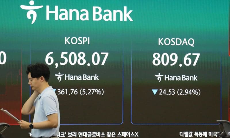 美 국채금리 쇼크에 코스피 5.8% 급락…삼전·닉스 동반 폭락
