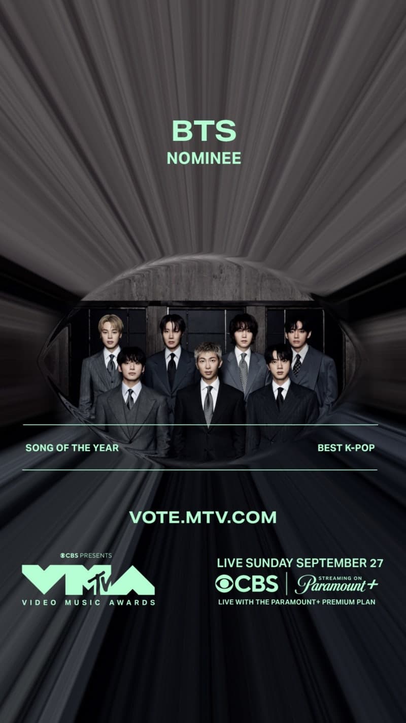 방탄소년단 'SWIM' MTV VMA 올해의 노래 후보…르세라핌·코르티스도 출격