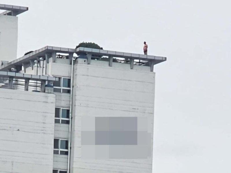 노상방뇨 범칙금에 불만…의정부 오피스텔 19층서 5시간 투신 소동