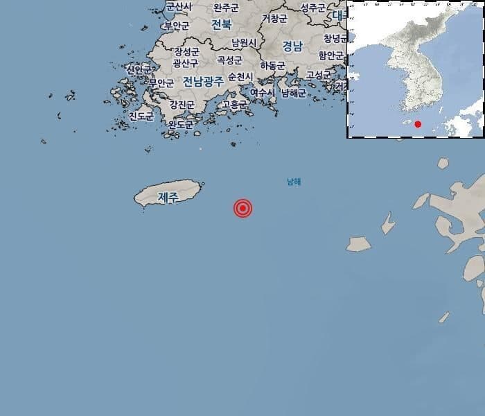 제주 서귀포 동쪽 해역서 규모 2.7 지진 발생…피해 없을 듯