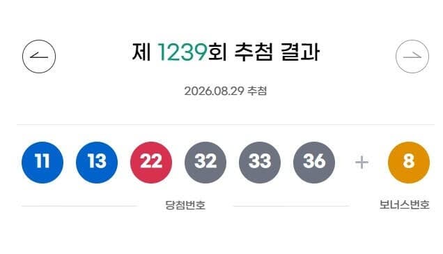 제1239회 로또복권 1등 당첨자 13명… 1인당 22억 원 수령
