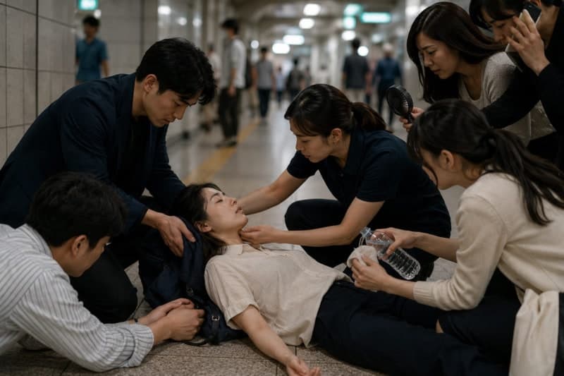 옥수역서 쓰러진 여성 곁 지킨 시민들…1시간 넘게 이어진 따뜻한 응급처치