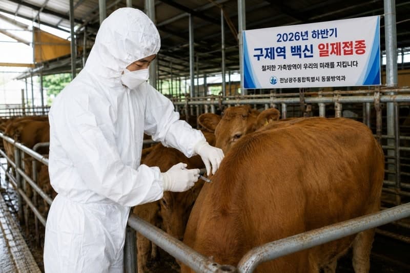전남광주통합특별시, 소·염소 73만 마리 대상 구제역 백신 일제접종 실시