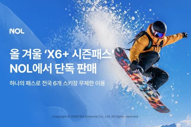 전국 6개 스키장 무제한 이용…놀유니버스, 'X6 시즌패스' 1차 판매 시작