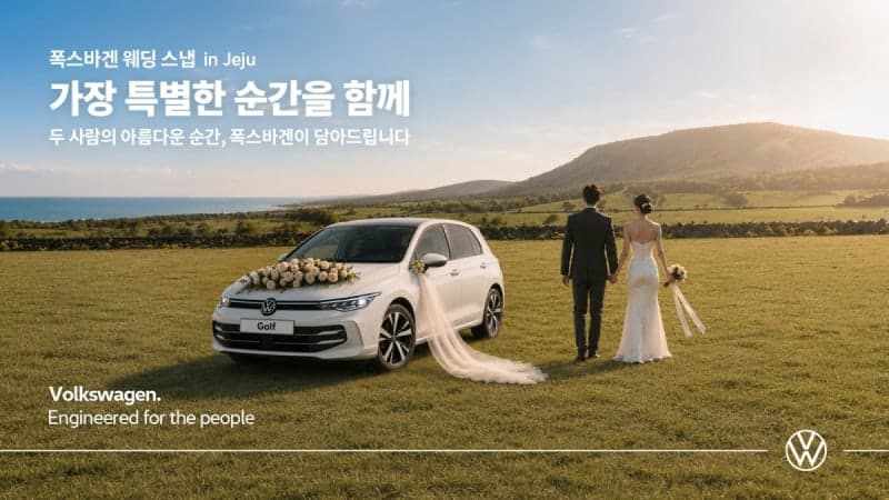 폭스바겐코리아, 제주 웨딩스냅부터 웨딩카까지 예비부부 위한 특별 이벤트