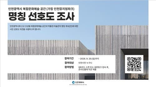 인천시, 2028년 개관 '인천뮤지엄파크' 공식 명칭 시민 선호도 조사