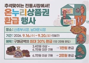 서울 중구, 추석맞이 성수품 최대 50% 할인부터 100원 칼갈이까지 3종 혜택