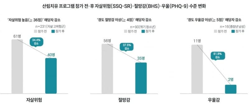 숲이 주는 치유의 힘…산림치유, 자살위험 낮추고 마음건강 회복 돕는다