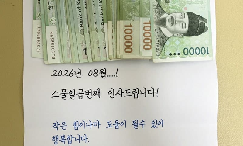 작은 힘이나마 도움 돼 행복…27번째 온정 나눈 익명의 기부자