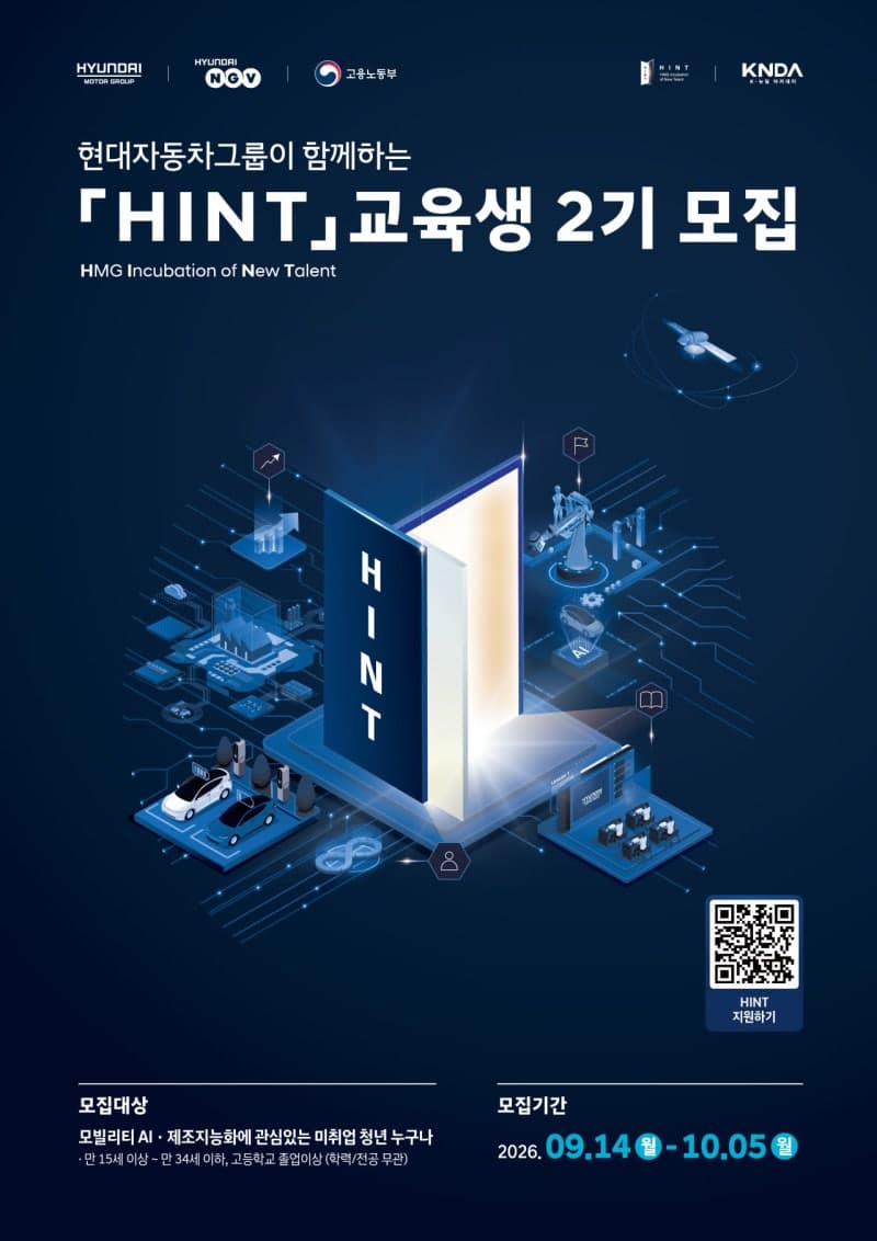 현대차그룹, 미래 모빌리티 실무 인재 양성 'HINT' 2기 500명 모집