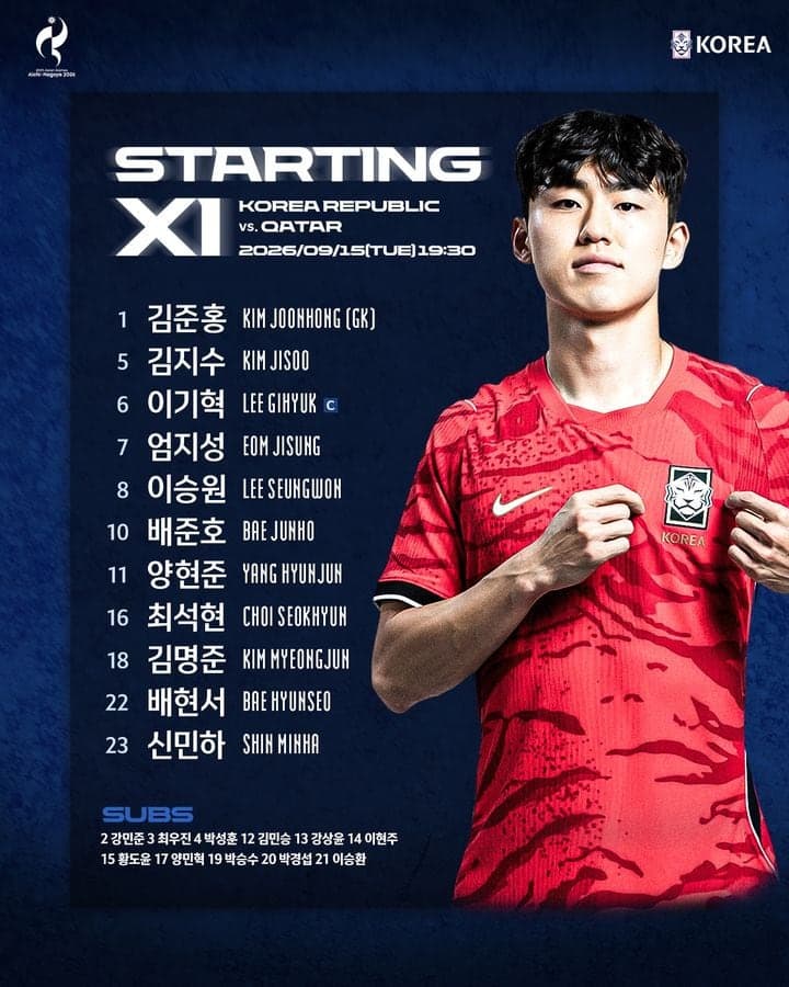 이민성호, 4연속 금메달 향한 첫걸음…카타르전 최정예 출격