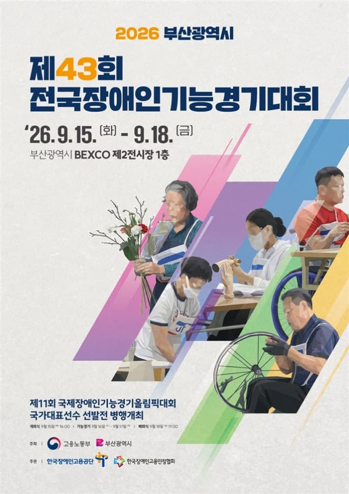 제43회 전국장애인기능경기대회 부산서 개막…41개 종목 477명 출전