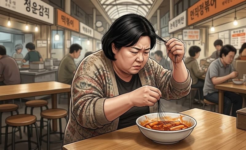 "떡볶이 다 먹고 머리카락 슬쩍"… 5천 원 환불받은 손님의 황당한 자작극