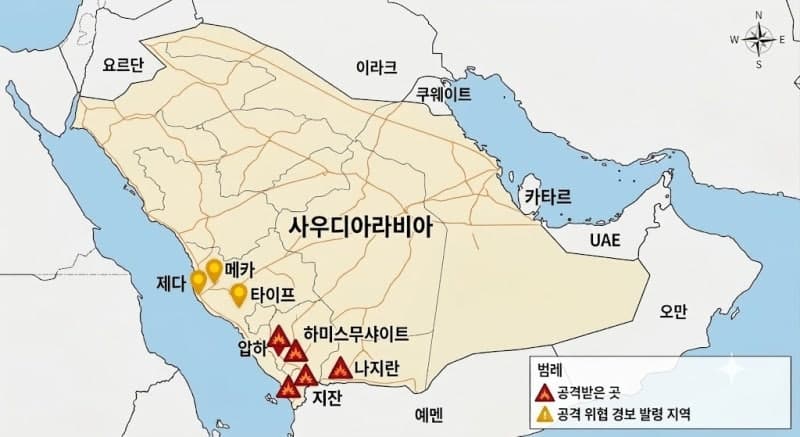 사우디-후티 교전 격화…이슬람 성지 메카에 첫 공격 위협 경보