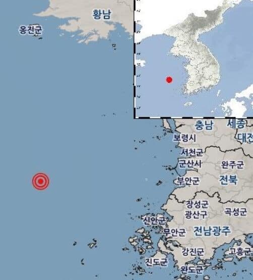 전남 신안 흑산도 인근 해역서 규모 2.2·2.9 지진 잇따라 발생