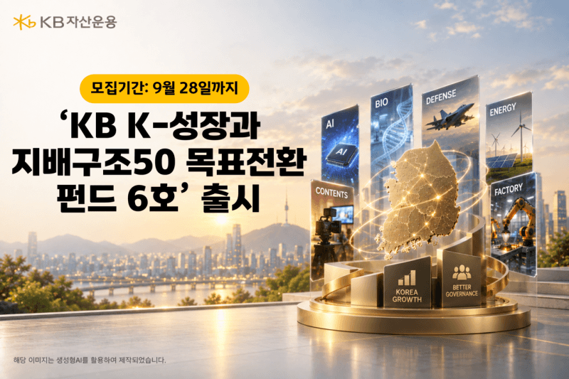 KB자산운용, 목표수익률 7% 'K-성장과 지배구조' 목표전환펀드 6호 출시