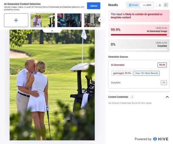 트럼프와 보좌관 골프장 키스 사진 확산…손가락 6개 찍힌 AI 조작물