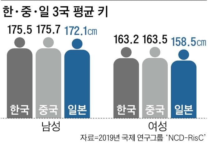 한때는 컸던 일본인 평균 키, 30년째 제자리걸음인 이유는?