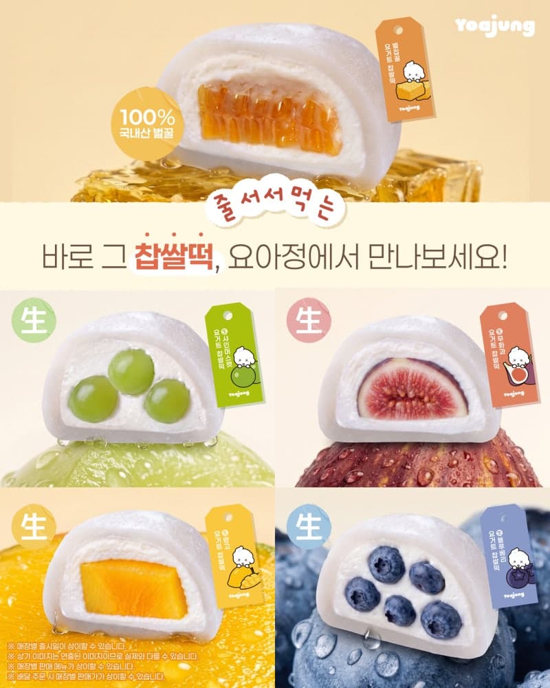 요아정, 찹쌀떡 맛집 도전장…생과일 품은 요거트 찹쌀떡 5종 선봬