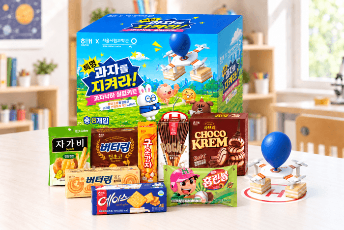 해태제과, 서울시립과학관과 협업한 과학 체험 세트 '특명! 과자를 지켜라' 출시