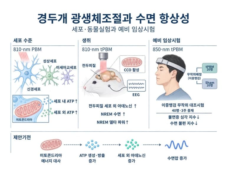 머리에 근적외선 비추니 잠이 솔솔… GIST, 불면증 개선 가능성 확인