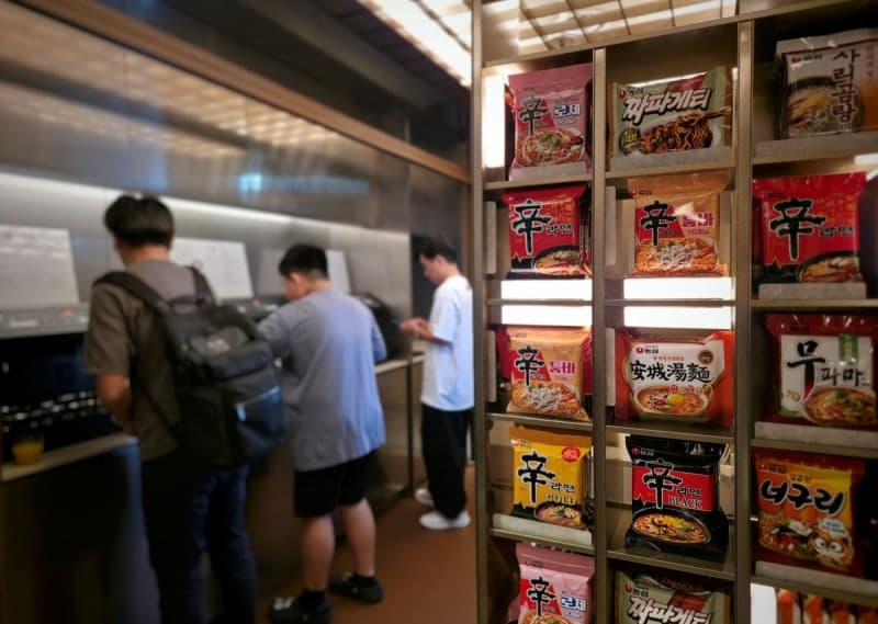 농심, 인천공항 대한항공 라운지에 ‘라면 라이브러리’ 열고 21종 공급