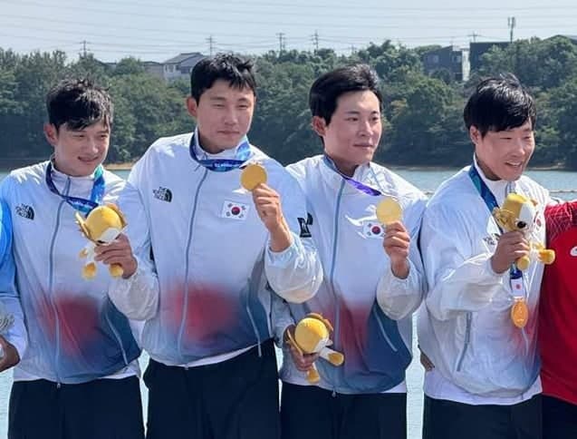 한국 카누, 남자 카약 4인승 500m 사상 첫 금메달 쾌거