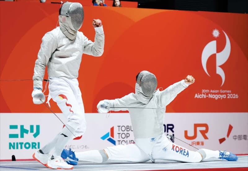 오상욱, 부상 딛고 ‘다리 찢기’로 펜싱 사브르 아시안게임 2연패