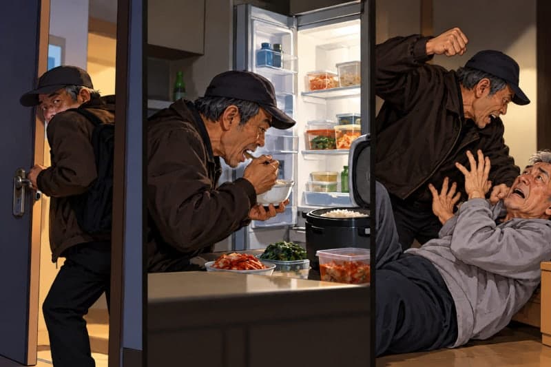 15년 지인 집 몰래 드나들며 밥 훔쳐 먹다 흉기 위협한 60대, 징역 4년 선고