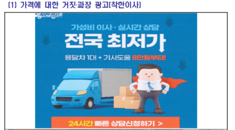 전국 최저가·1등 브랜드라더니…거짓 광고한 이사업체 2곳 과징금 2억