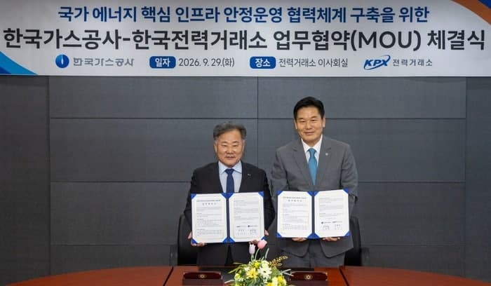 한국전력거래소·한국가스공사, 에너지 핵심 인프라 안정적 운영 위해 맞손
