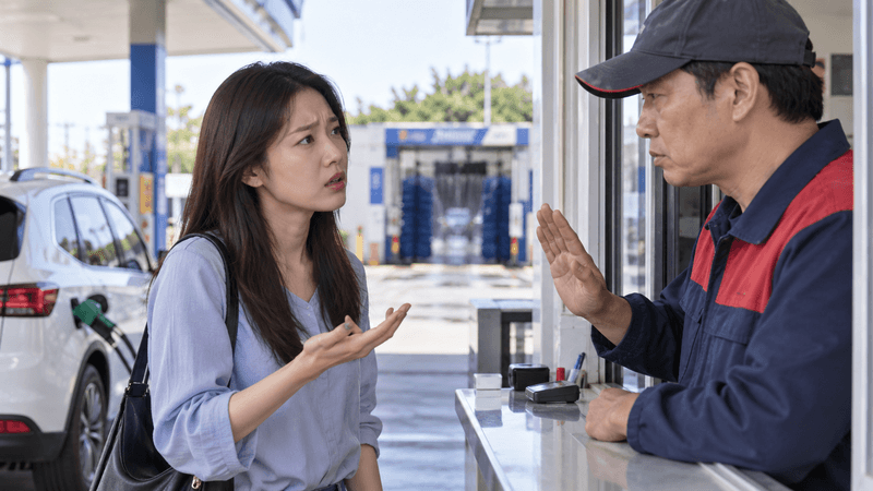 첫 손님 여자라 재수 없다며 거스름돈 1000원 거부한 주유소 사장