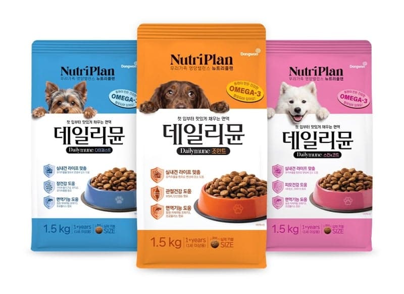 동원F&B, 참치 오메가3 담은 반려견 기능성 사료 '데일리뮨' 3종 출시