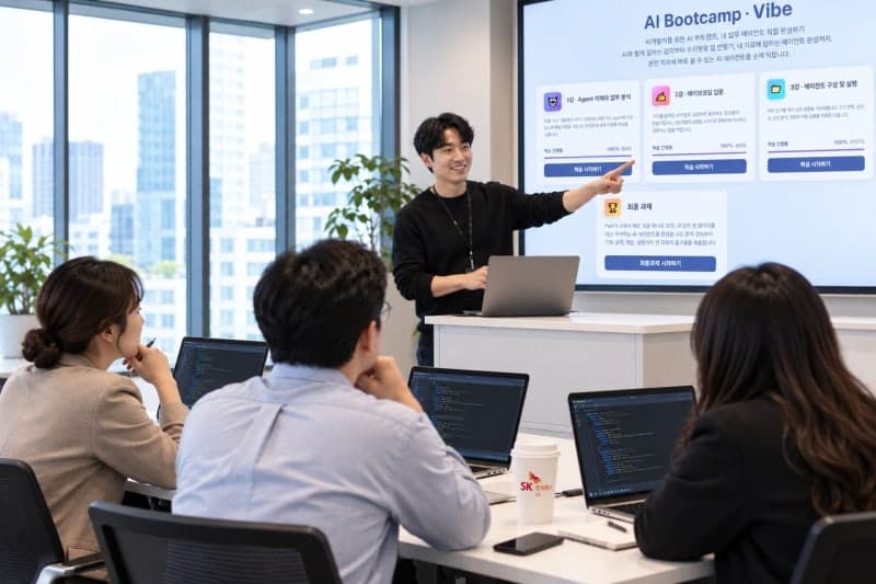 SK AX, 코딩 몰라도 AI 에이전트 만든다…'부트캠프 바이브' 출시