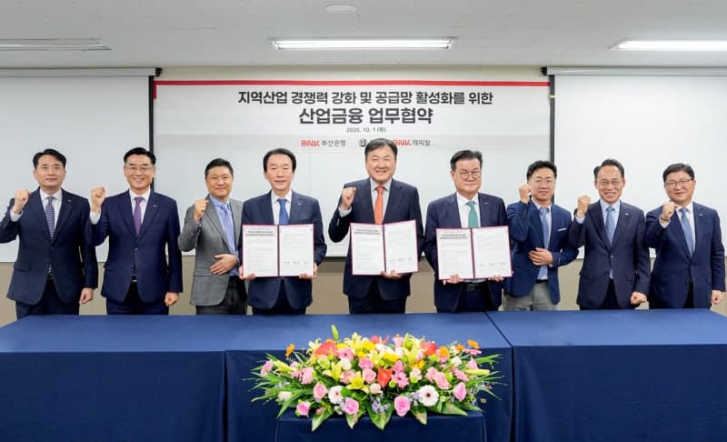 BNK금융그룹-송월, 지역 산업 공급망 활성화 위한 산업금융 업무협약 체결