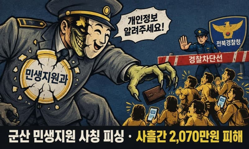 민생지원금 신청하세요 군산서 지자체 사칭 신종 피싱 기승