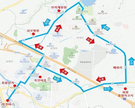 옥천군, 구읍 잇는 제2순환버스 시범운행 시작…교통 편의 개선
