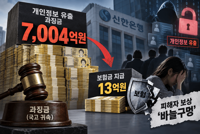 개인정보 유출 과징금 7004억 원인데 피해자 보험금은 13억 원뿐