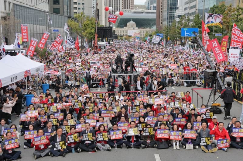 국민의힘 장외집회 강행에 민주당 "국감 내팽개친 당 대표 세 과시용"