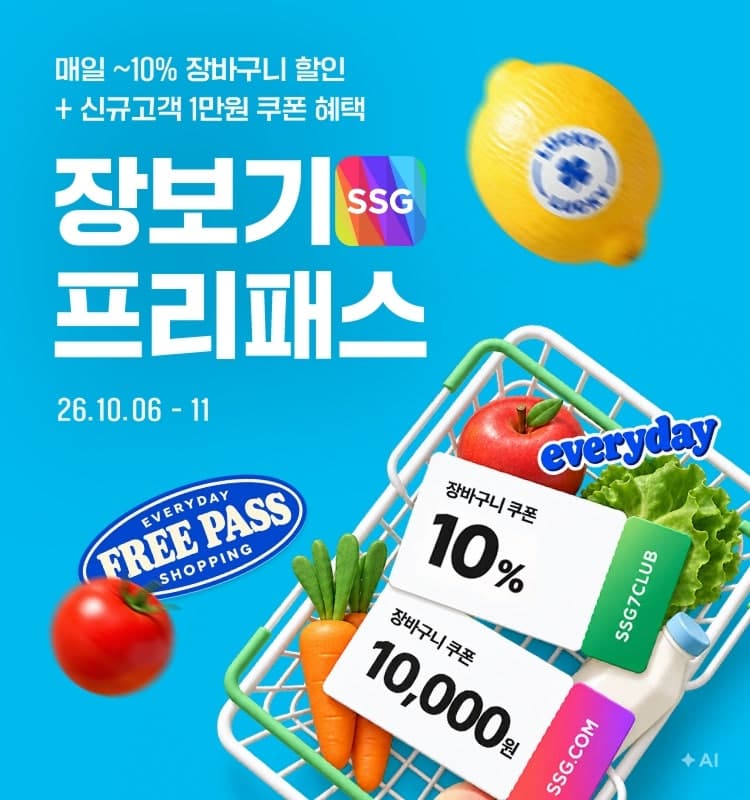 SSG닷컴, '장보기 프리패스' 프로모션…쿠폰·지원금 혜택 제공