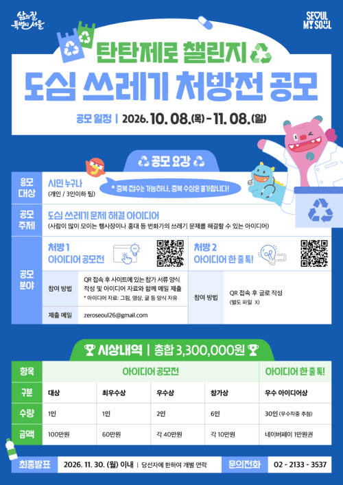 서울시, 홍대 등 도심 쓰레기 문제 해결할 시민 아이디어 공모