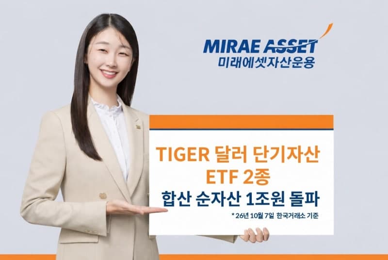 미래에셋자산운용, TIGER 달러 단기자산 ETF 2종 합산 순자산 1조 원 돌파