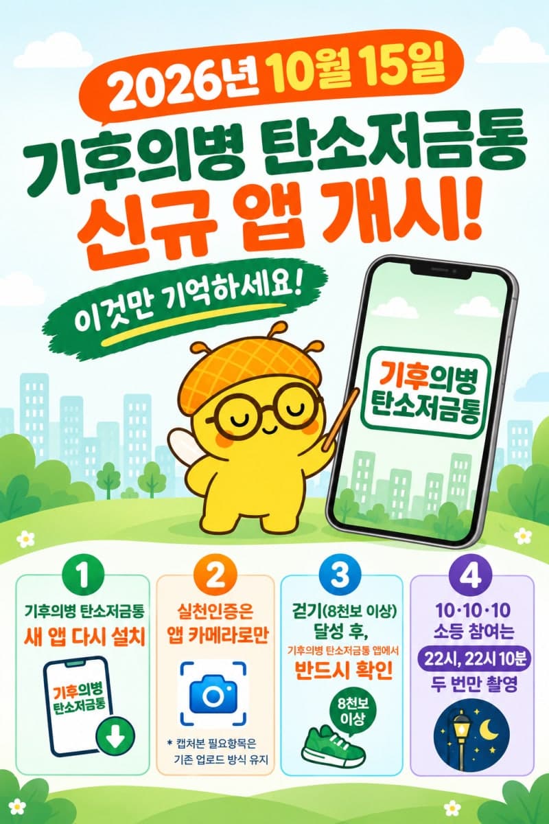 광명시 '기후의병 탄소저금통' 단독 앱 전환…15일부터 편의성 대폭 강화