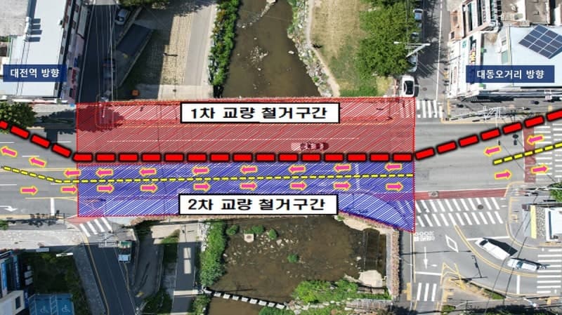 대전 대동교 트램 공사로 15일부터 2028년까지 부분 통제